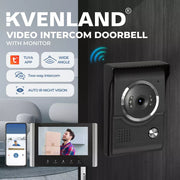 Video Door Bell WiFi Phone Intercom System with Monitor Doorbell Camera Wireles