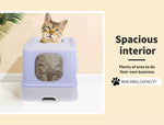 Pawz Cat Litter Box Fully Enclosed Toilet Trapping Odor Control Basin Purple