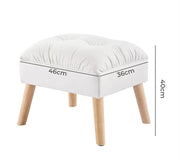 Levede Accent Ottoman Chair Footstool Leathaire Vanity Makeup Stool Lounge White