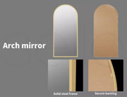 Yezi Floor Mirror Full Length Mirrors Modern Dressing Free Standing Framed 1.8M