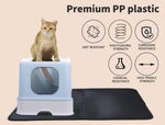 Pawz Cat Litter Box Fully Enclosed Kitty Toilet Trapping Odor Control Basin Blue