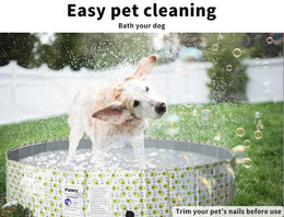 Pawz 100cm Portable Pet Swimming Pool Kids Dog Washing Bathtub Outdoor Foldable