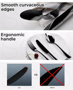 Stainless Steel Cutlery Set Travel Knife Fork Spoon Black Child Tableware 30pcs