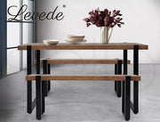Levede 2x Dining Bench Chairs Wooden Seat Kitchen Outdoor Garden Patio 115CM
