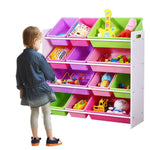 Levede 12Bins Kids Toy Box Bookshelf Organiser Display Shelf Storage Rack Drawer