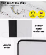 Emitto Ultra-Thin 5CM LED Ceiling Down Light Surface Mount Living Room Black 36W