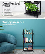 Levede Plant Stand 3 Tiers Outdoor Indoor Metal Flower Pots Rack Garden Shelf