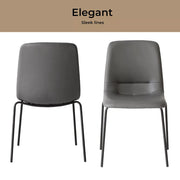 Levede Stackable Dining Chairs Kitchen Lounge Chair PU Leather Grey Set of 4