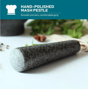 Toque Solid Stone Pestle and Mortar Unpolished Granite Spice Grinder Tool 15cm