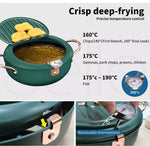 Toque Japanese Deep Frying Pot Thermometer Non-stick Tempura Pan 20cm Green