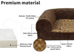 Pawz Pet Dog Calming Bed Memory Foam Orthopedic Sofa Removable Cover Medium Brow