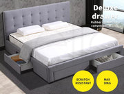 Levede Wooden Bed Frame Double Queen King Mattress Base With 4 Storage Drawers