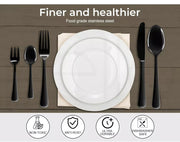 Toque Cutlery Set Stainless Steel 30PCS Knife Dinner Fork Tea Spoon Black Gold