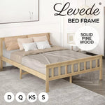 Levede Wooden Bed Frame Queen Double Single Rustic Mattress Base Solid Pine