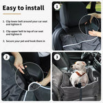 Pawz Pet Car Seat Travel Safety Carrier Bed Waterproof Removable Grey Large