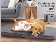 Pawz Pet Dog Calming Bed Memory Foam Foldable Mattress Orthopedic Washable Grey