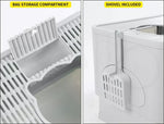 Pawz Foldable Cat Litter Box Tray Enclosed Kitty Toilet Hood Hair Grooming Grey