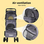 Pawz Large Pet Stroller Dog Cat Carrier Travel Pushchair Foldable Pram 4 Wheels