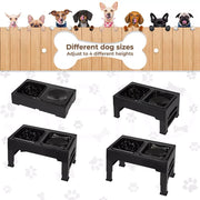 Pawz Elevated Pet Feeder 4 Height Adjustable Dog Stainless Steel Non-Slip Bowl