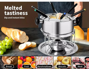 Toque Classic Fondue Set 12pcs Stainless Steel Cheese Chocolate Dipping  6 Forks