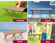 Levede Folding Camping Table Chair Set Portable Picnic Outdoor Egg Roll BBQ Desk