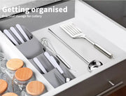 Kitchen Drawer Organizer Cutlery Tray Insert Cabinet Utensil Storage Box Holder