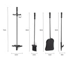 Traderight Fireplace Tool Set 4 PC Fire Place Poker Brush Shovel Stand Cast Iron