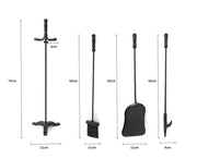 Traderight Fireplace Tool Set 4 PC Fire Place Poker Brush Shovel Stand Cast Iron