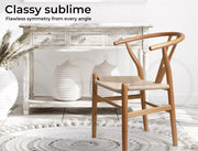 Levede 2x Dining Chairs Wooden Hans Wegner Chair Wishbone Chair Cafe Lounge Seat
