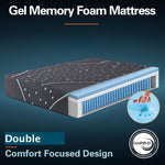 Double 27cm Euro Top Hybrid Mattress with Gel Memory Foam & Pocket Springs for Cool, Comfortable Sleep