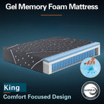 Queen 27cm Euro Top Hybrid Mattress with Gel Memory Foam & Pocket Springs for Cool, Comfortable Sleep