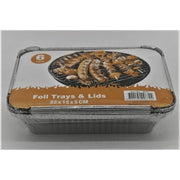 1 Pack 6 pcs Foil Trays & Lids 20x11x5cm