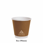 8oz (90mm) Kraft/Brown Double Wall Coffee Cups