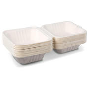 Pack 125pcs 6x6x3 – Bagasse Burger Clamshell
