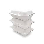 Pack 50pcs 9x6x3 – Bagasse Snack Pack Clamshell