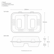 PW96-2 – 9x6x3″ 2-Compartment Clamshell