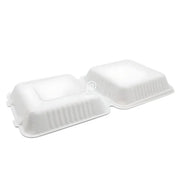 Pack 100pcs 9x9x3 – Bagasse Dinner Clamshell