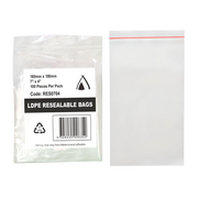 RES0704 – 7″ x 4″ Resealable LDPE Bags
