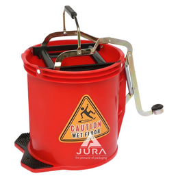 Red 16Lt Plastic Mop Bucket