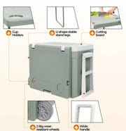 New 32L Cooler Ice Box With Table Chair $160 Portable Wheeled Camping Outdoor Picnic Party 48hrs Cooler, 24hrs Heat