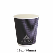 12oz Black Triple Wall Paper Coffee Cups