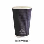16oz Black Triple Wall Paper Coffee Cups