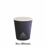 8oz Black Triple Wall Paper Coffee Cups