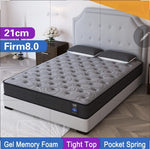 New 21cm 8.0 Firm SINGLE KS DOUBLE QUEEN KING MATRESS  Memory Foam Pocket Spring For Bedroom Home Hotel Furniture