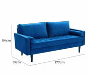 New Three Seat BLUE Sofa Size 84BHx177Wx81D, Seat(46Hx134Lx56Wcm) Furniture For Home House Living Room Office Warehouse