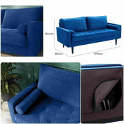 New Three Seat BLUE Sofa Size 84BHx177Wx81D, Seat(46Hx134Lx56Wcm) Furniture For Home House Living Room Office Warehouse