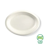 Pack of 25pcs 26x19cm / 10.25x7.75" Oval Plant Fiber Plate
