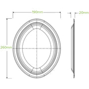 Pack of 25pcs 26x19cm / 10.25x7.75" Oval Plant Fiber Plate