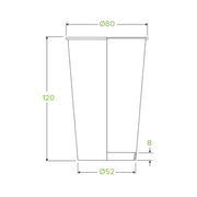 Pack 50pcs 350ml / 12oz (80mm) White Single Wall