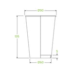 Pack 50pcs 510ml / 16oz (90mm) White Single Wall